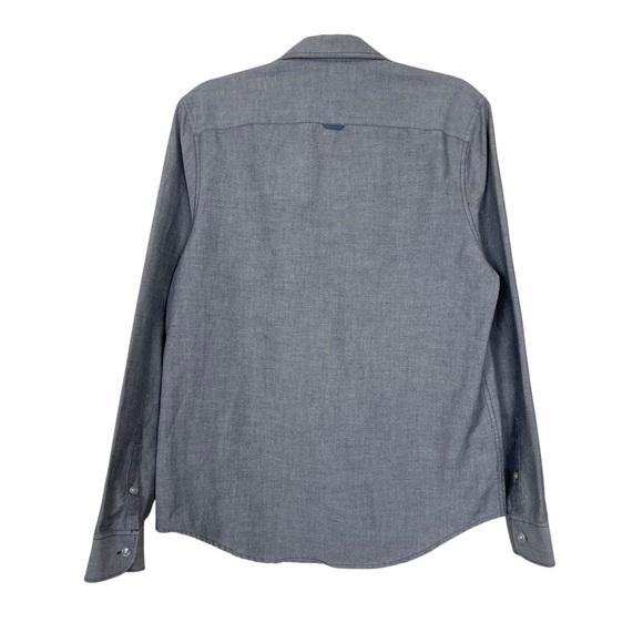 Original Penguin Ecovero Blend Chambray Shirt In Sargasso Sea Size Medium - Picture 7 of 9